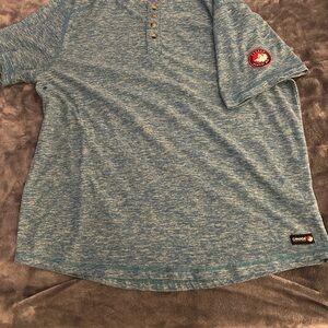Canada Weather Gear Blue Henley Shirt